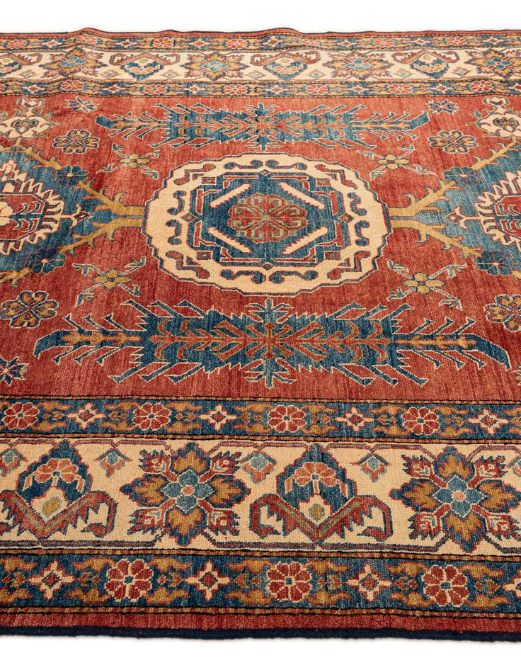 Detail image of  7' x 10' 7  Hand Knotted Kazak Wool Rug