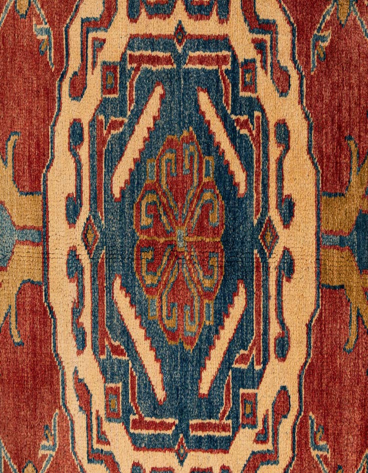 Detail image of  7' x 10' 7  Hand Knotted Kazak Wool Rug