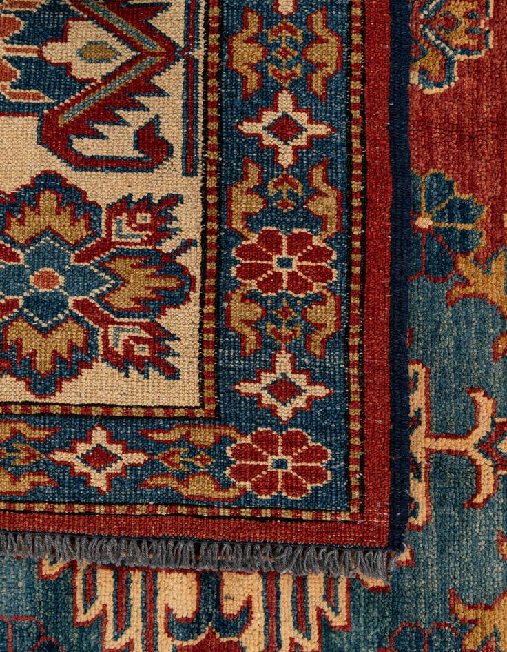 Detail image of  7' x 10' 7  Hand Knotted Kazak Wool Rug