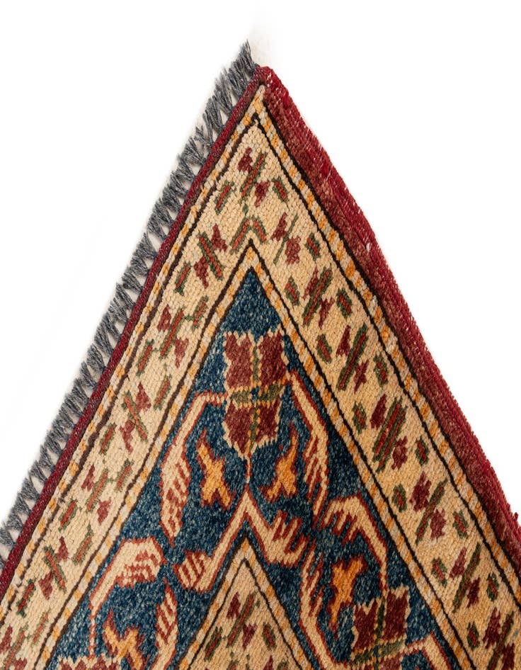 Detail image of  3' 2 x 4' 3  Hand Knotted Kazak Wool Rug