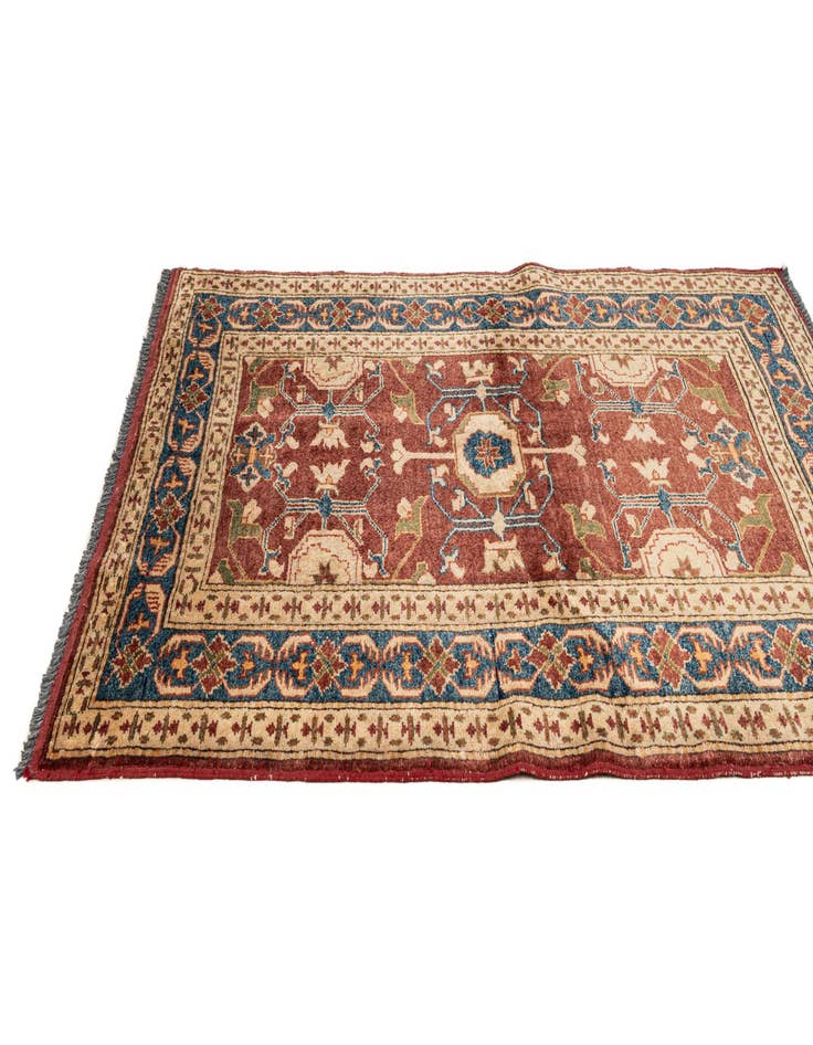 Detail image of  3' 2 x 4' 3  Hand Knotted Kazak Wool Rug