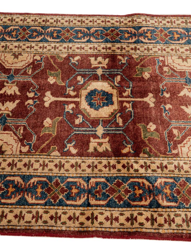 Detail image of  3' 2 x 4' 3  Hand Knotted Kazak Wool Rug