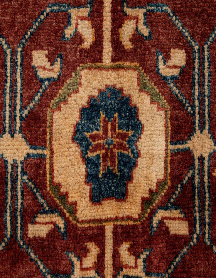 Detail image of  3' 2 x 4' 3  Hand Knotted Kazak Wool Rug