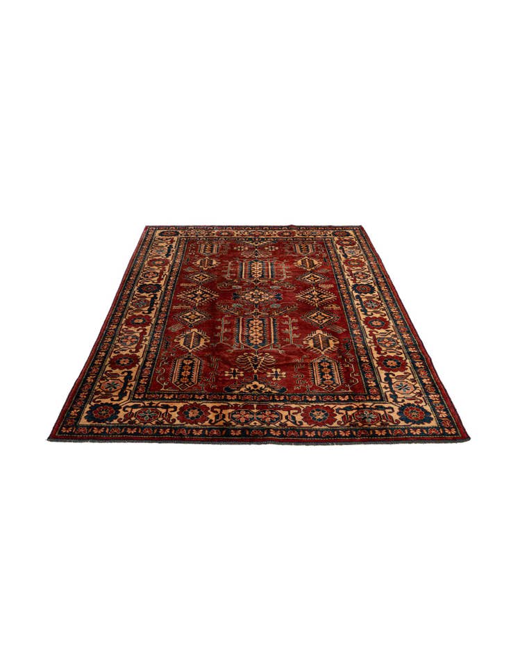 Detail image of  6' 6 x 8' 6  Hand Knotted Kazak Oriental Wool Rug