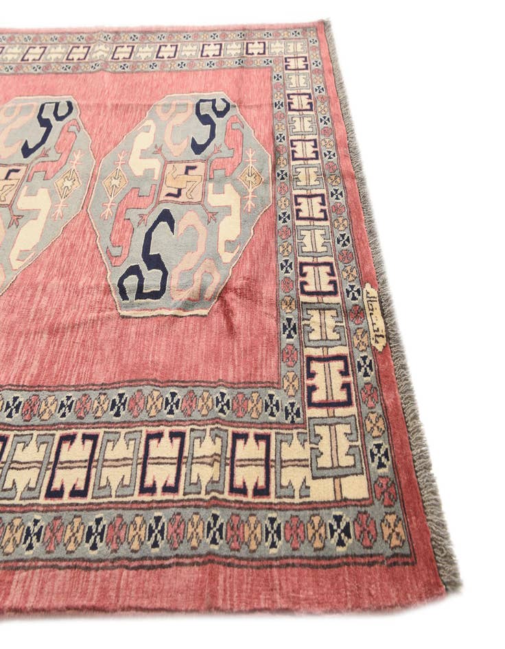 Detail image of  4' 4 x 5' 10  Hand Knotted Kazak Oriental Wool Rug