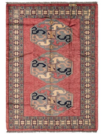 4' 4 x 5' 10 Hand Knotted Kazak Oriental Wool Rug