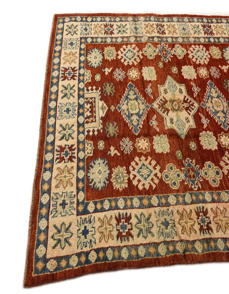 Detail image of  5' 8 x 7' 9  Hand Knotted Kazak Wool Rug