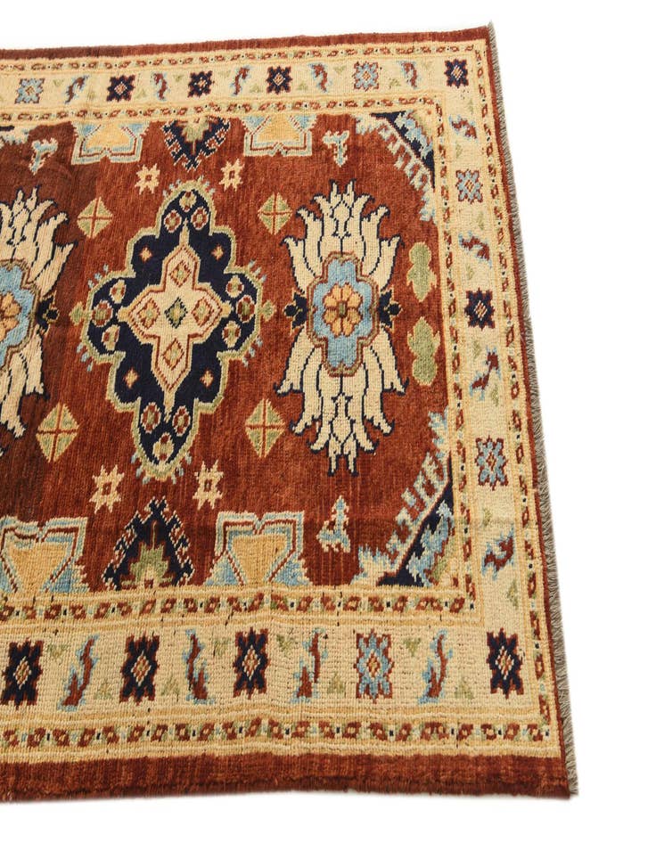 Detail image of  4' 2 x 6'  Hand Knotted Kazak Rug