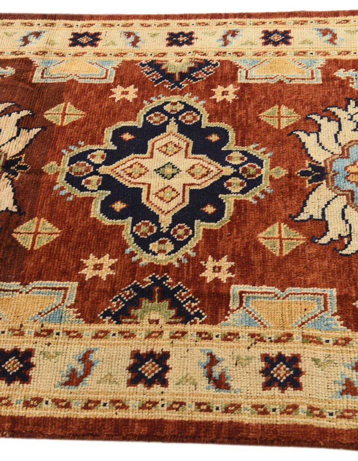 Detail image of  4' 2 x 6'  Hand Knotted Kazak Rug