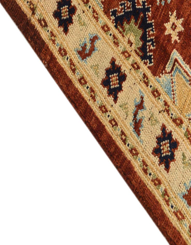 Detail image of  4' 2 x 6'  Hand Knotted Kazak Rug
