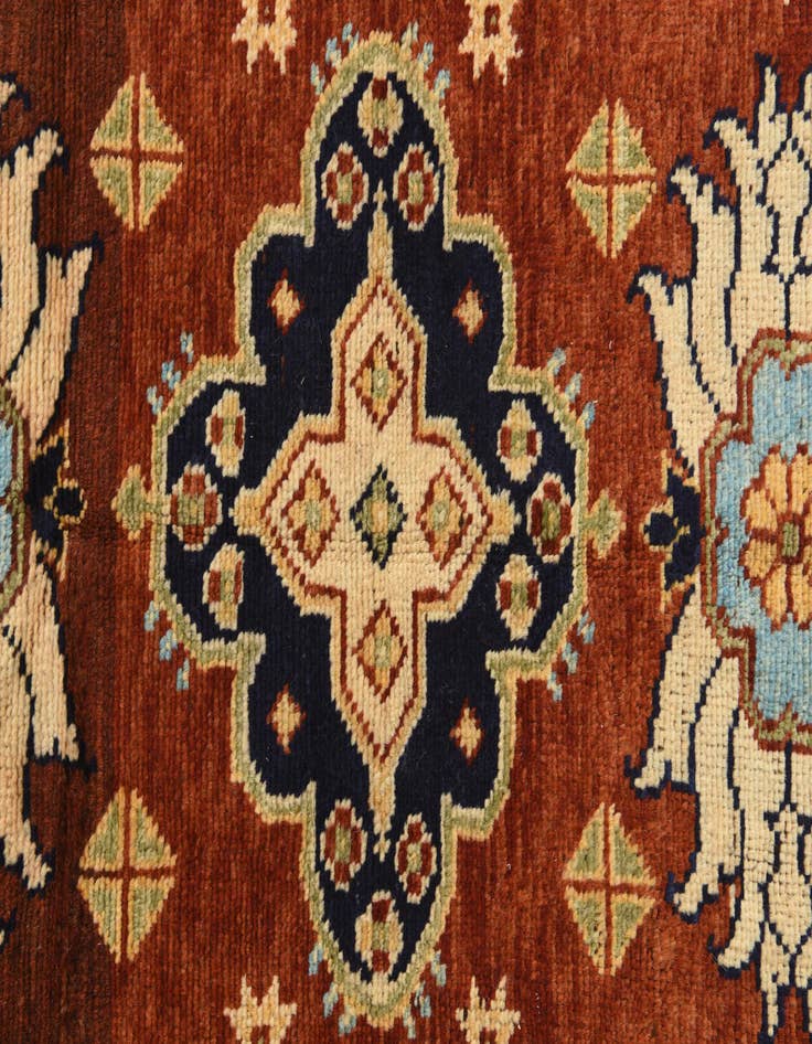 Detail image of  4' 2 x 6'  Hand Knotted Kazak Rug