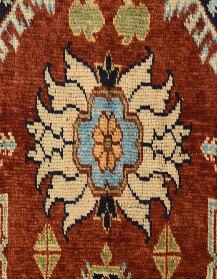 Detail image of  4' 2 x 6'  Hand Knotted Kazak Rug