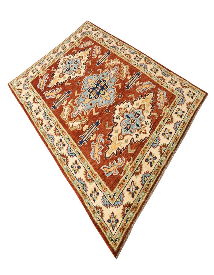 Detail image of  5' 7 x 8'  Hand Knotted Kazak Oriental Rug