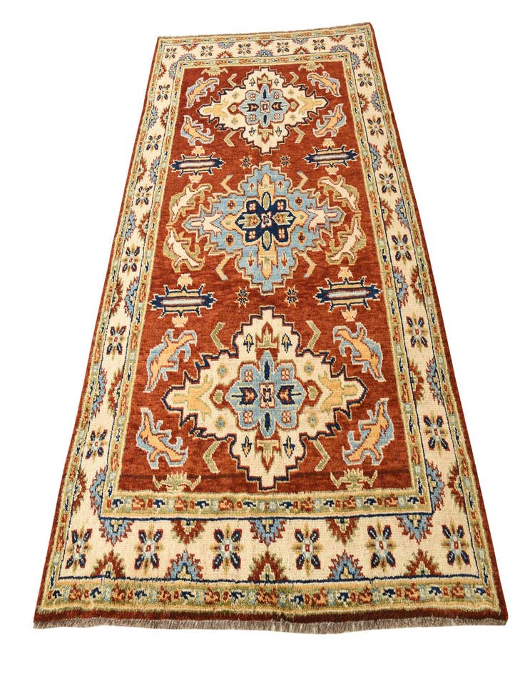 Detail image of  5' 7 x 8'  Hand Knotted Kazak Oriental Rug