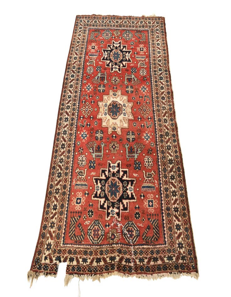 Detail image of  3' 5 x 5' 6  Hand Knotted Kazak Wool Rug