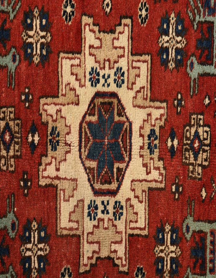Detail image of  3' 5 x 5' 6  Hand Knotted Kazak Wool Rug
