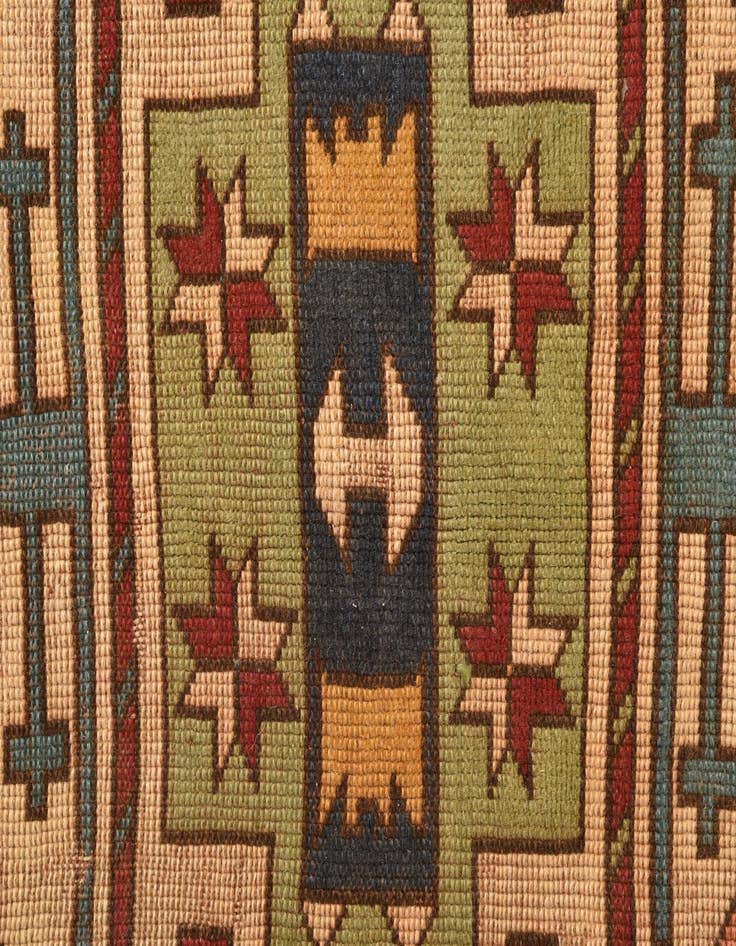Detail image of  5' 9 x 9'  Hand Knotted Kazak Wool Rug