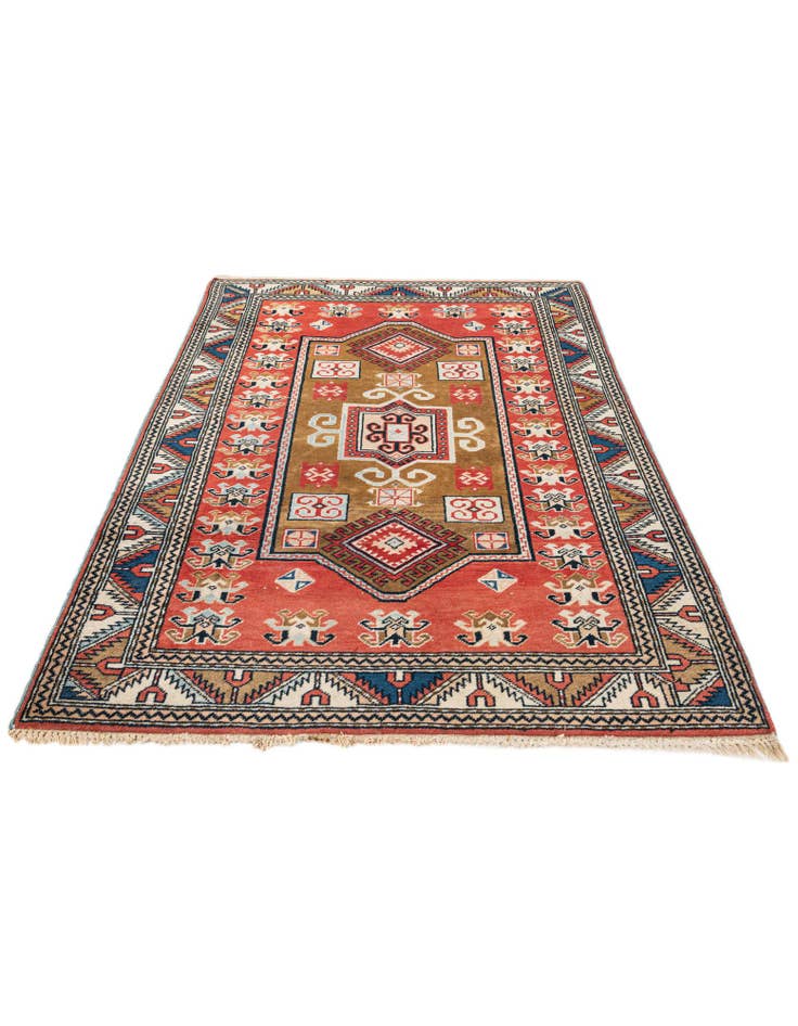 Detail image of  3' 2 x 4' 6  Hand Knotted Kazak Wool Rug