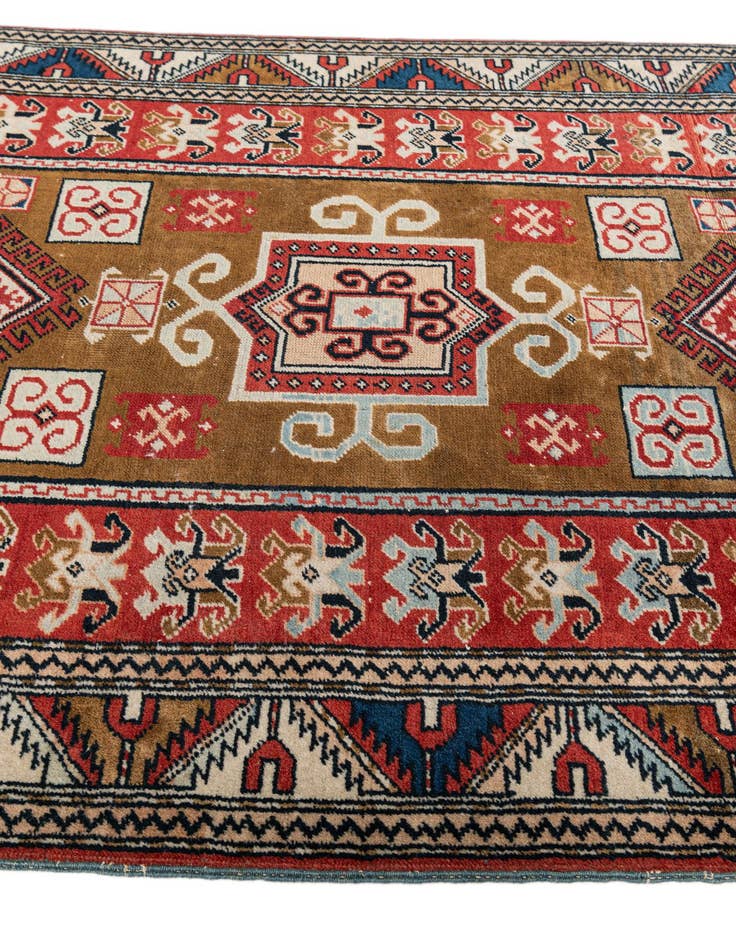 Detail image of  3' 2 x 4' 6  Hand Knotted Kazak Wool Rug