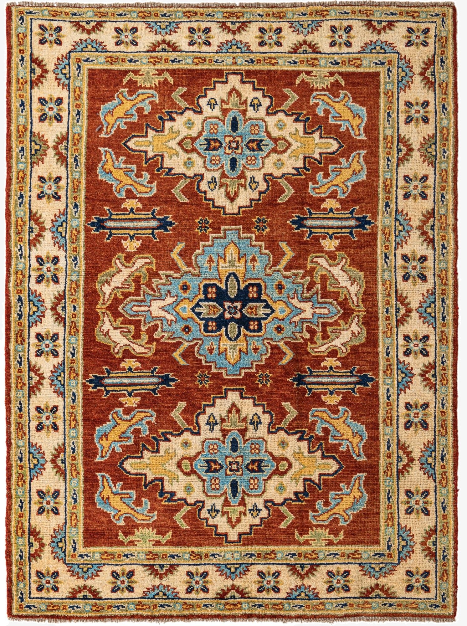  5' 8 x 7' 8  Hand Knotted Kazak Rug