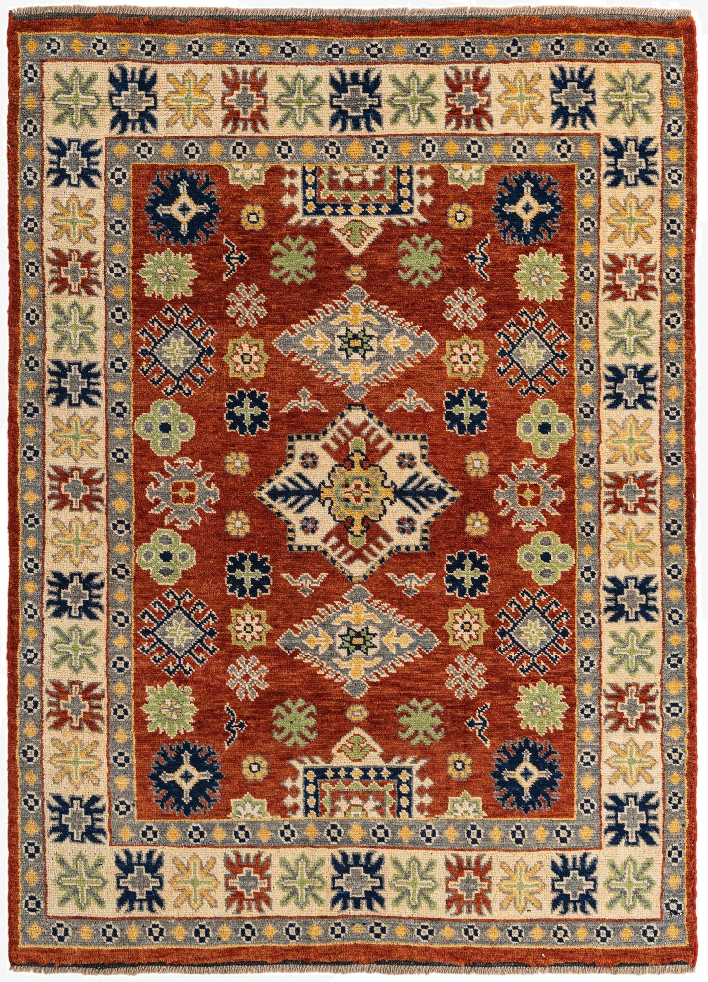  5' 8 x 7' 10  Hand Knotted Kazak Rug
