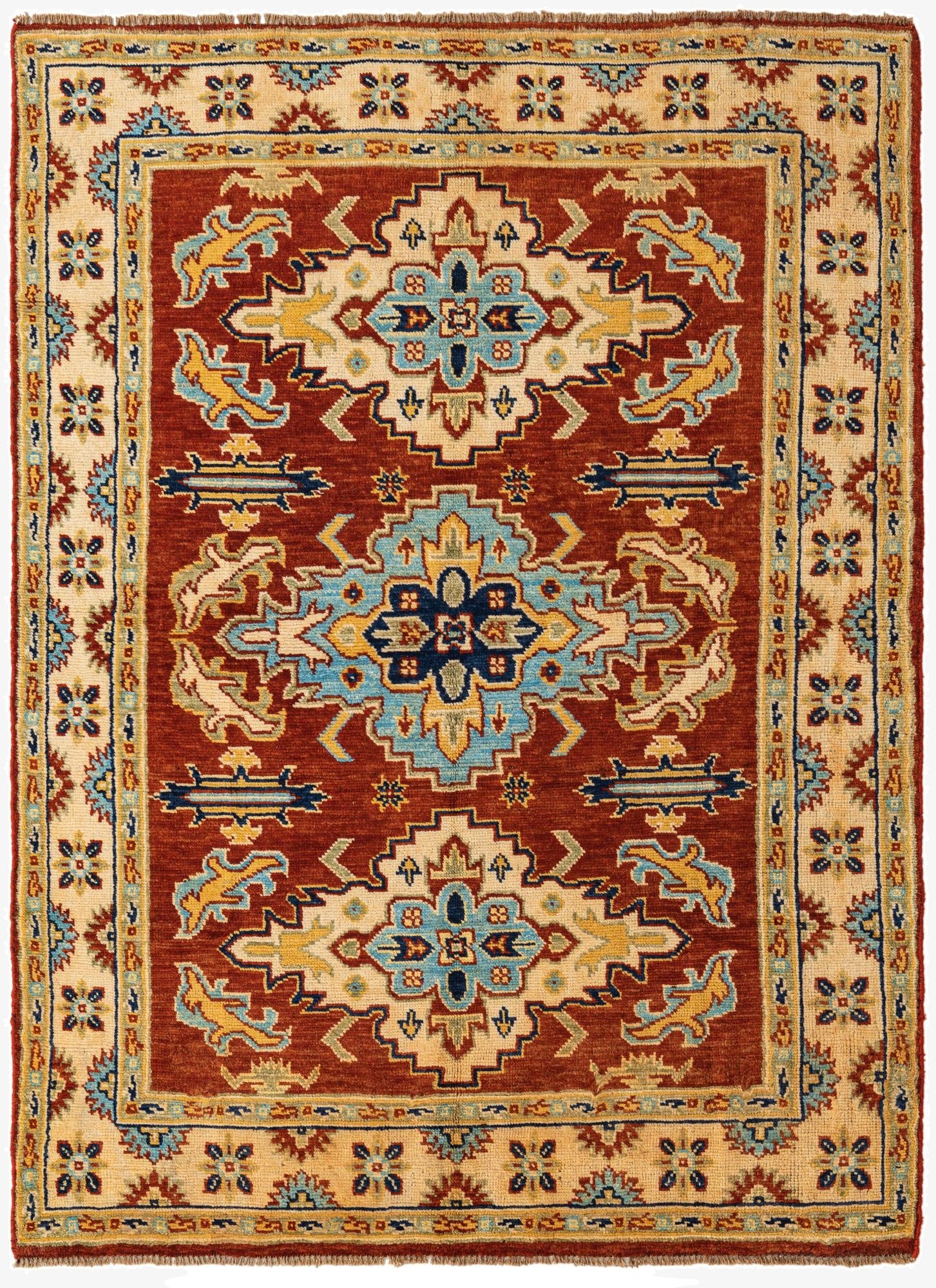 5' 7 x 7' 8  Hand Knotted Kazak Rug