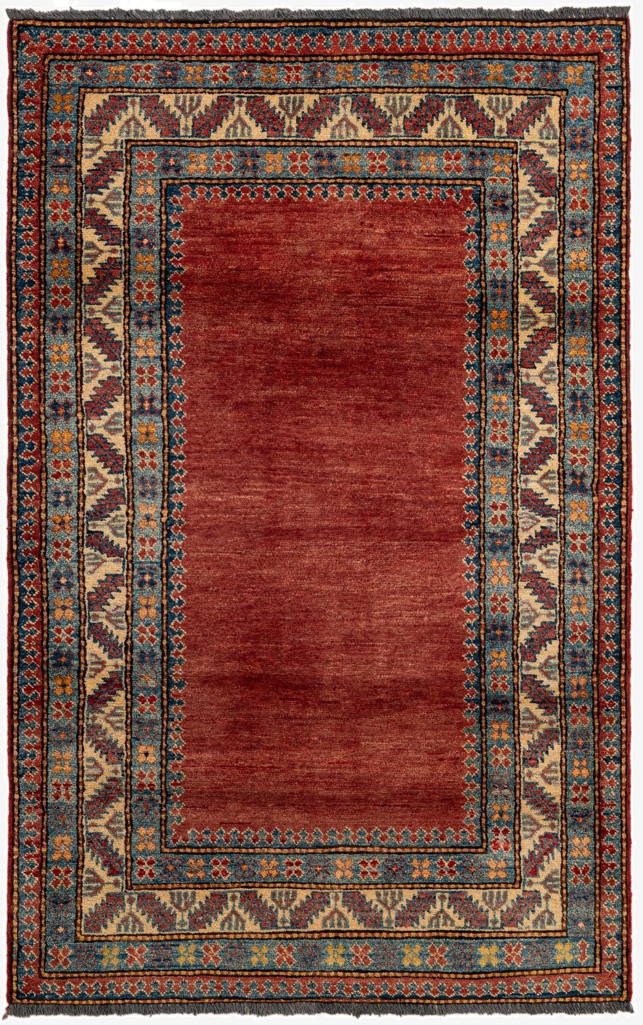  3' 8 x 5' 9  Hand Knotted Kazak Wool Rug