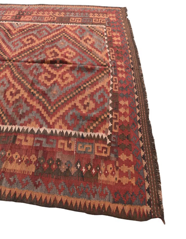 Detail image of  6' 9 x 12'  Hand Woven Kilim Fars Wool Rug