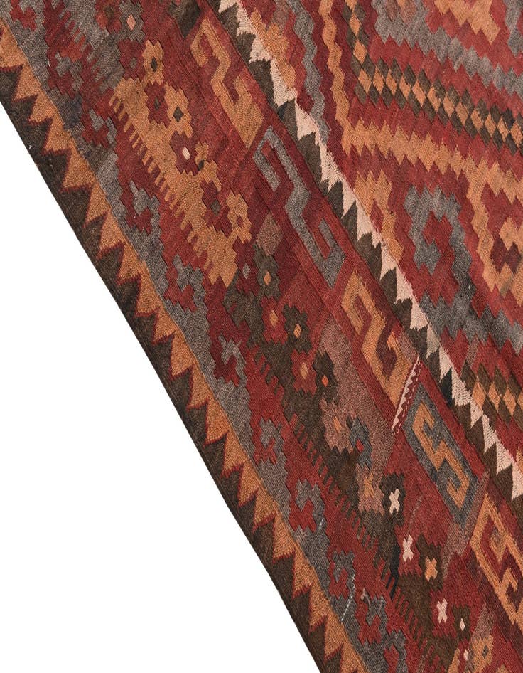 Detail image of  6' 9 x 12'  Hand Woven Kilim Fars Wool Rug