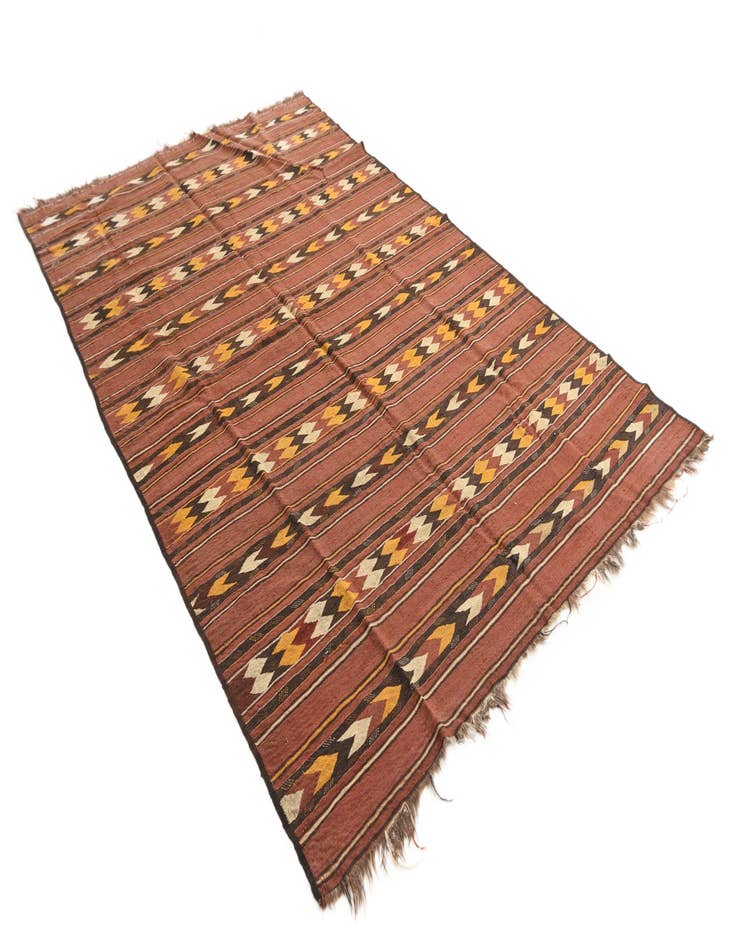 Detail image of  5' 8 x 9'  Hand Woven Kilim Fars Wool Rug