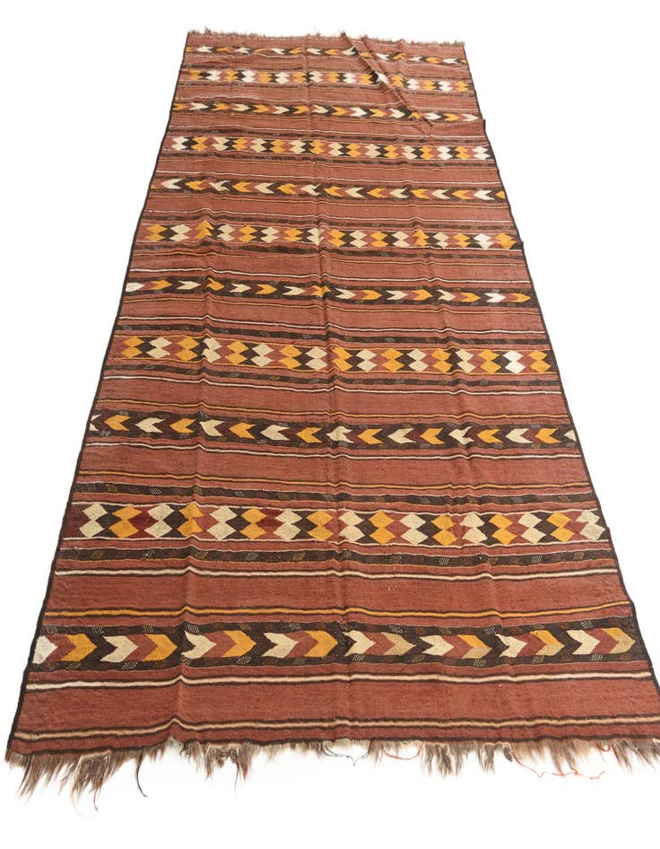 Detail image of  5' 8 x 9'  Hand Woven Kilim Fars Wool Rug