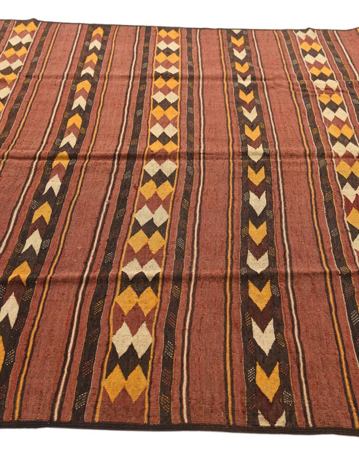 Detail image of  5' 8 x 9'  Hand Woven Kilim Fars Wool Rug