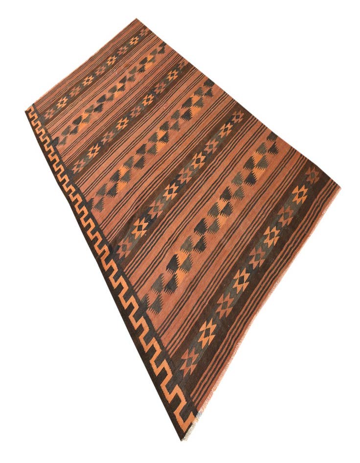 Detail image of  4' 5 x 8' 5  Hand Woven Kilim Fars Wool Rug