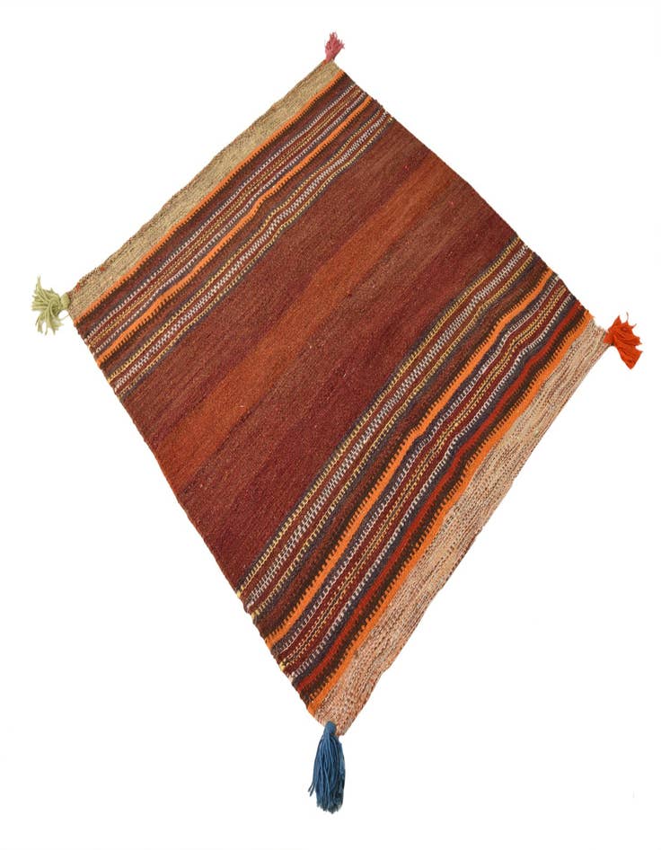 Detail image of 3' 5 x 3' 10 Hand Woven Kilim Fars Wool Rug