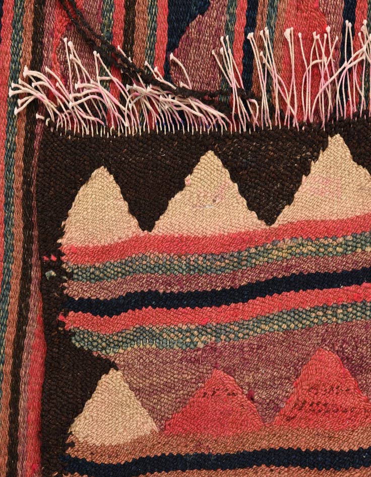 Detail image of  4' 3 x 7' 3  Hand Woven Kilim Fars Wool Rug