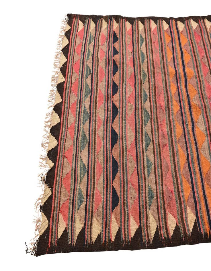 Detail image of  4' 3 x 7' 3  Hand Woven Kilim Fars Wool Rug