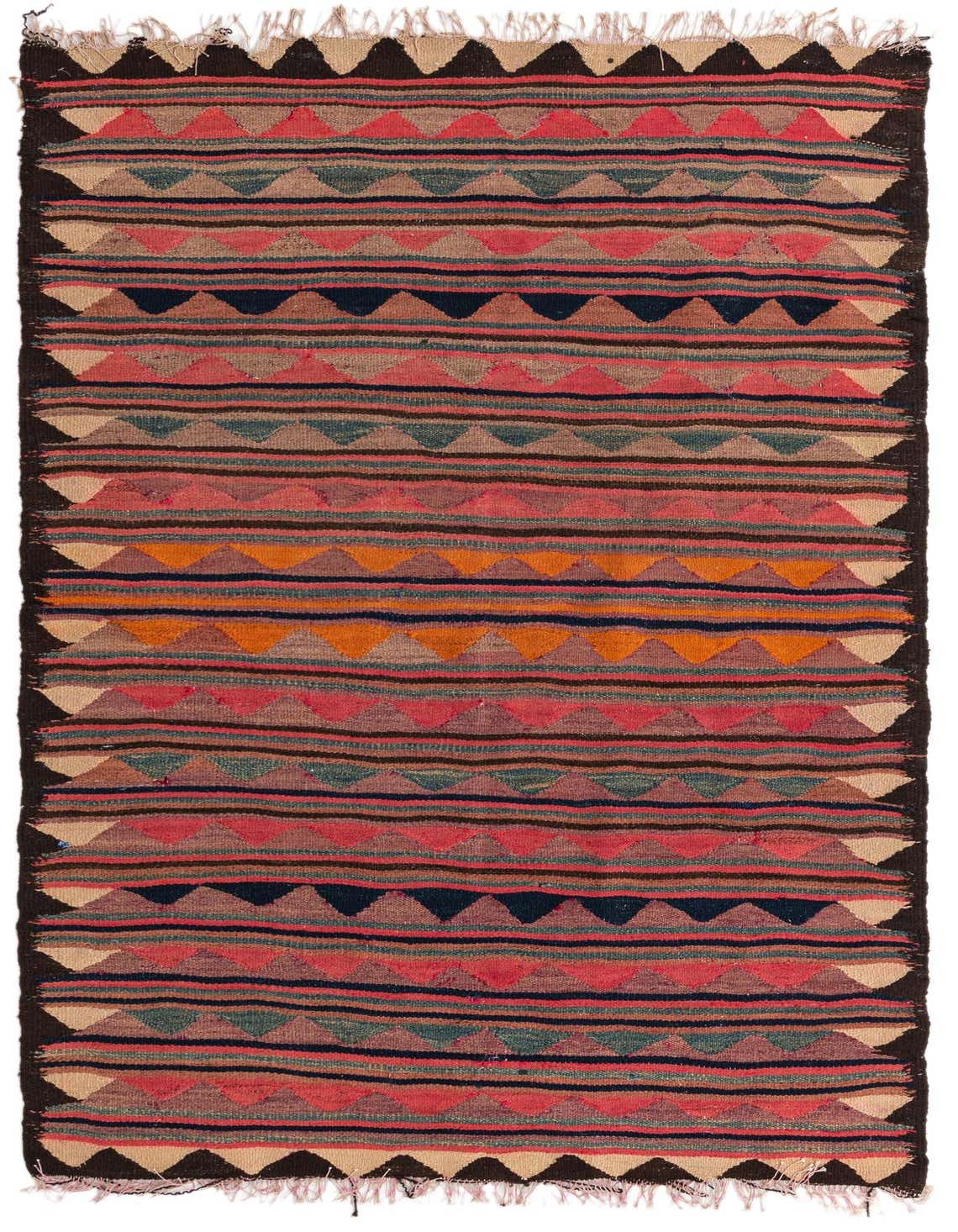 Primary image  4' 3 x 7' 3  Hand Woven Kilim Fars Wool Rug