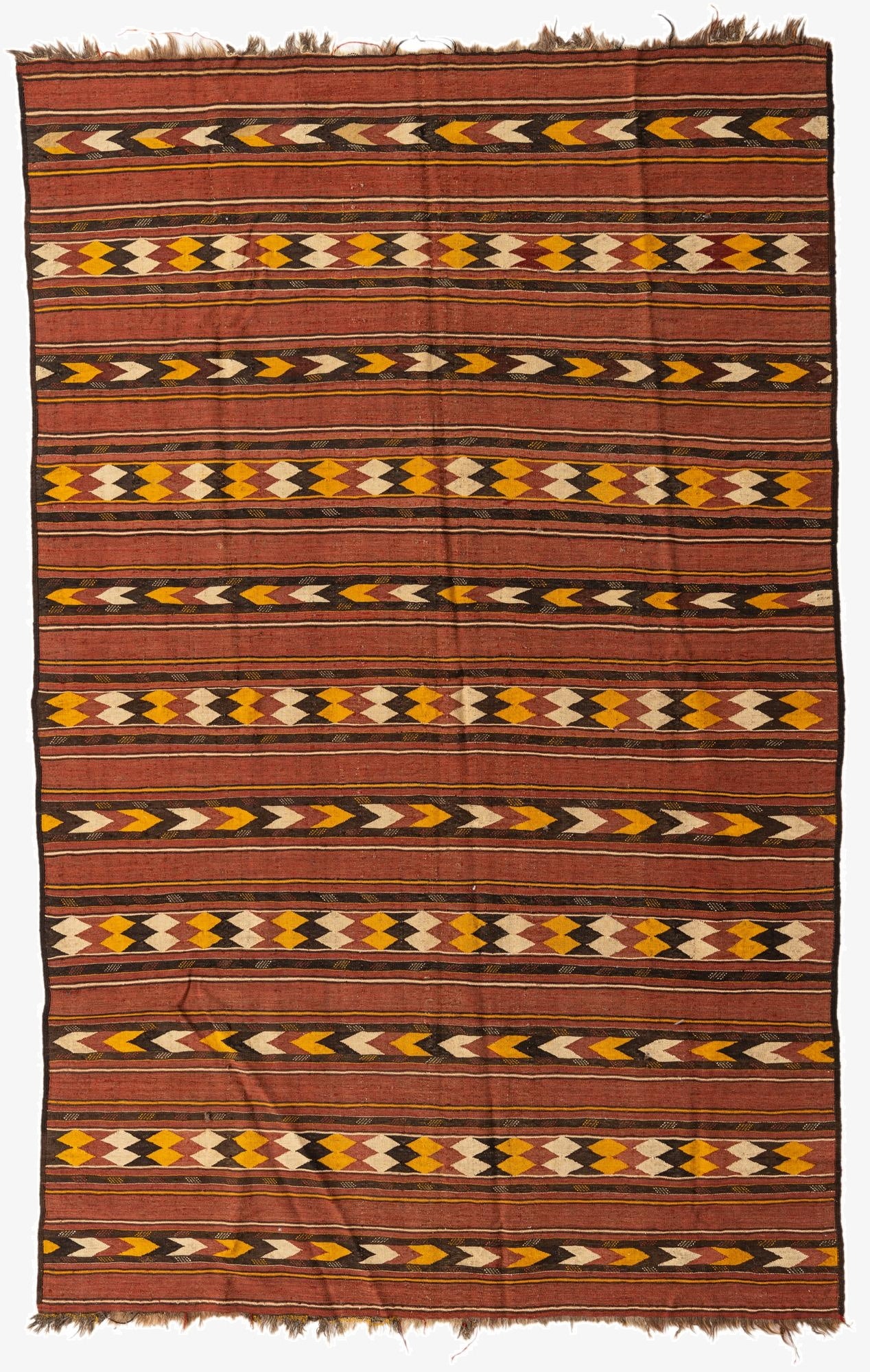  5' 8 x 9'  Hand Woven Kilim Fars Wool Rug