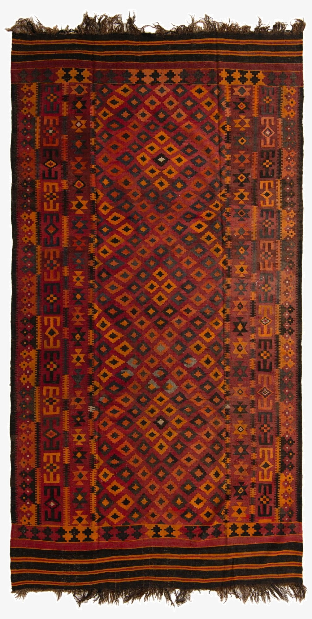 6' 5 x 12' 1  Hand Woven Kilim Fars Wool Rug