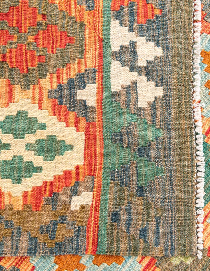 Detail image of  5' x 6' 5  Hand Woven Kilim Maymana Wool Rug