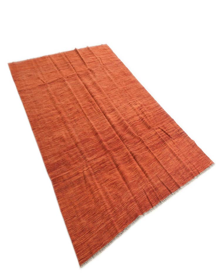 Detail image of  5' 8 x 7' 8  Hand Woven Kilim Modern Wool Rug