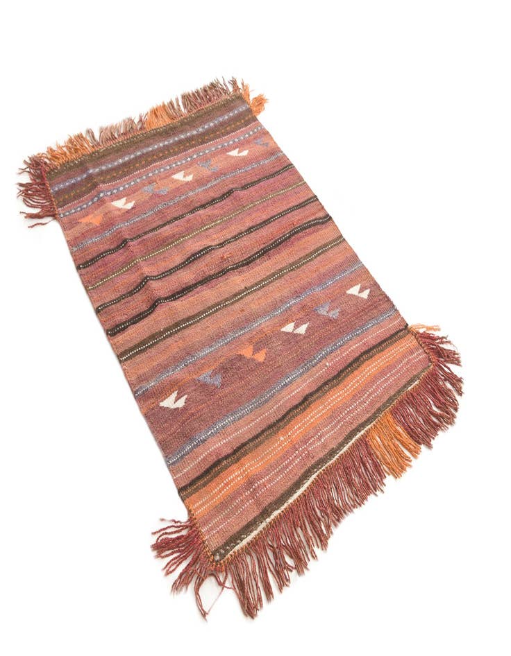 Detail image of  3' 3 x 4'  Hand Woven Kilim Modern Wool Rug