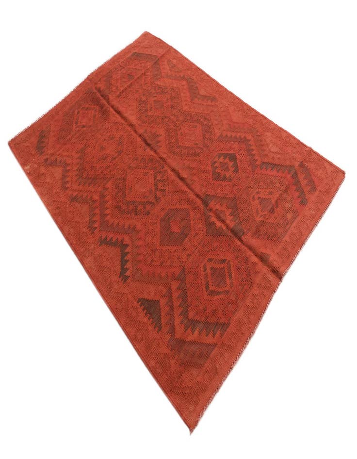 Detail image of  4' 1 x 5' 9  Hand Woven Kilim Modern Wool Rug