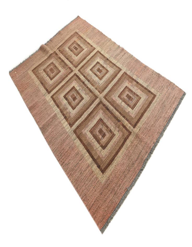 Detail image of  4' 3 x 6' 3  Hand Woven Kilim Modern Wool Rug