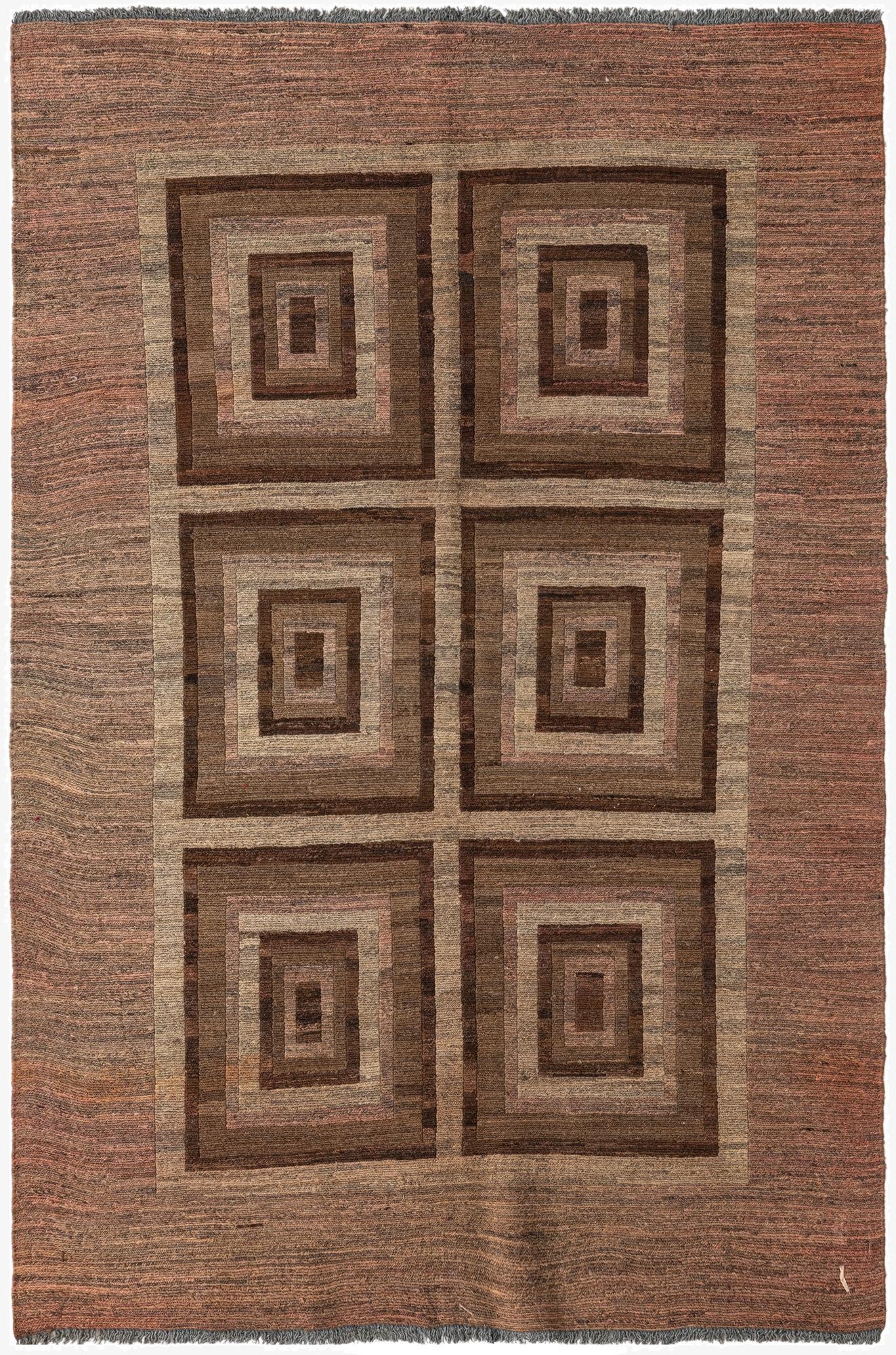  4' 3 x 6' 3  Hand Woven Kilim Modern Wool Rug