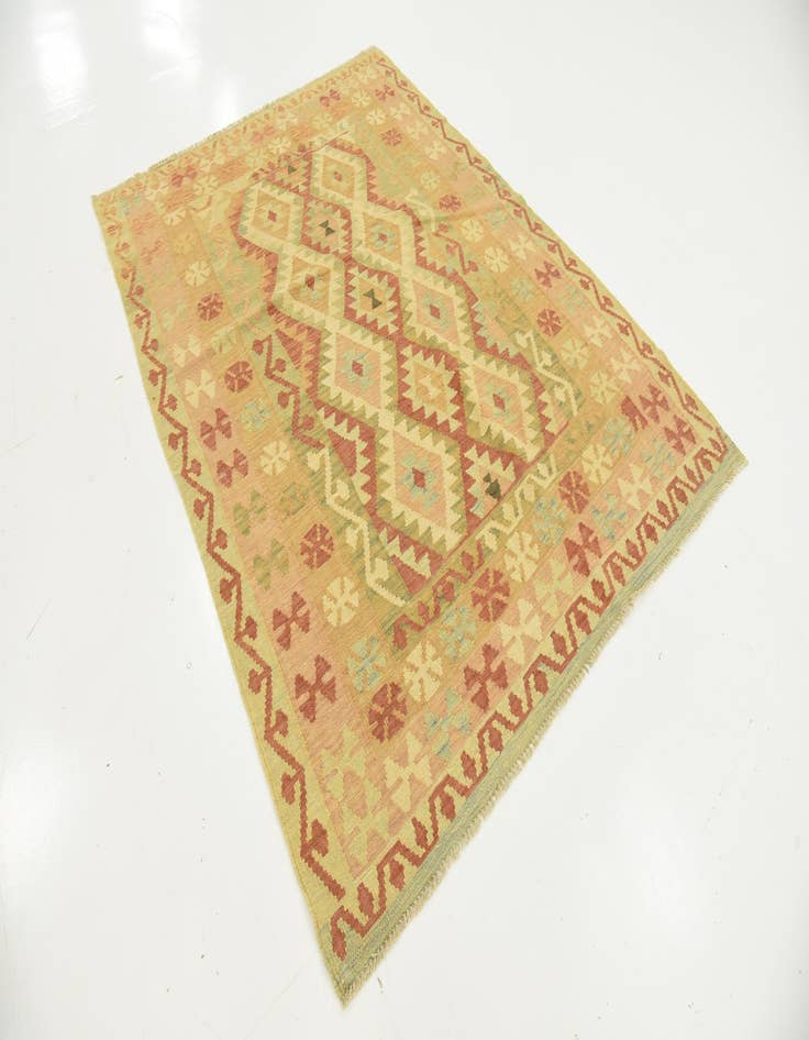 Detail image of  4' 10 x 6' 8  Hand Woven Kilim Waziri Wool Rug