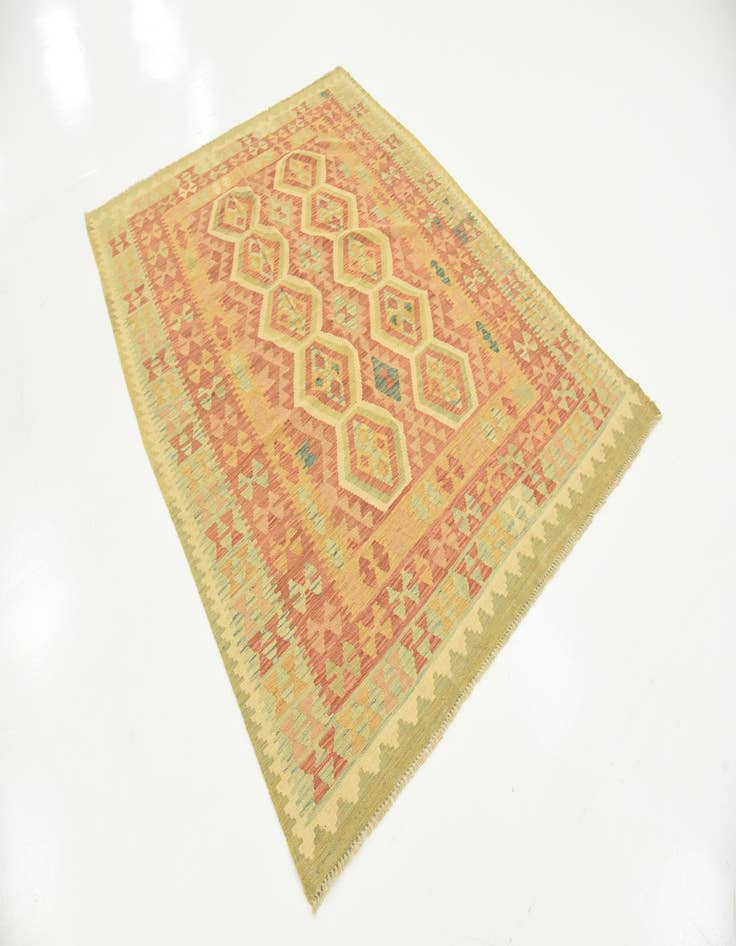 Detail image of  4' 11 x 6' 5  Hand Woven Kilim Waziri Wool Rug