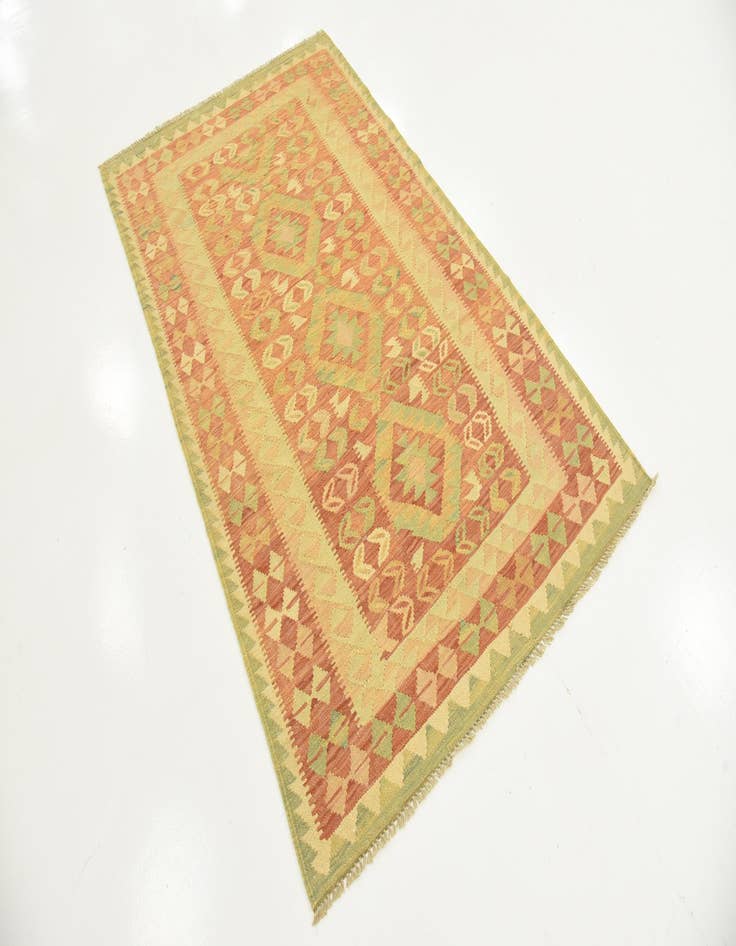 Detail image of  3' 7 x 5' 11  Hand Woven Kilim Waziri Wool Rug