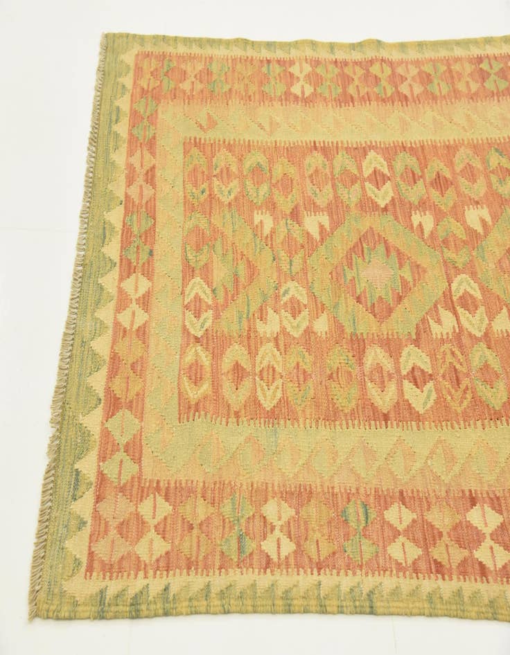 Detail image of  3' 7 x 5' 11  Hand Woven Kilim Waziri Wool Rug