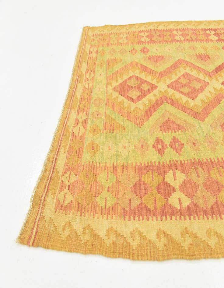 Detail image of  3' 3 x 5'  Hand Woven Kilim Waziri Wool Rug